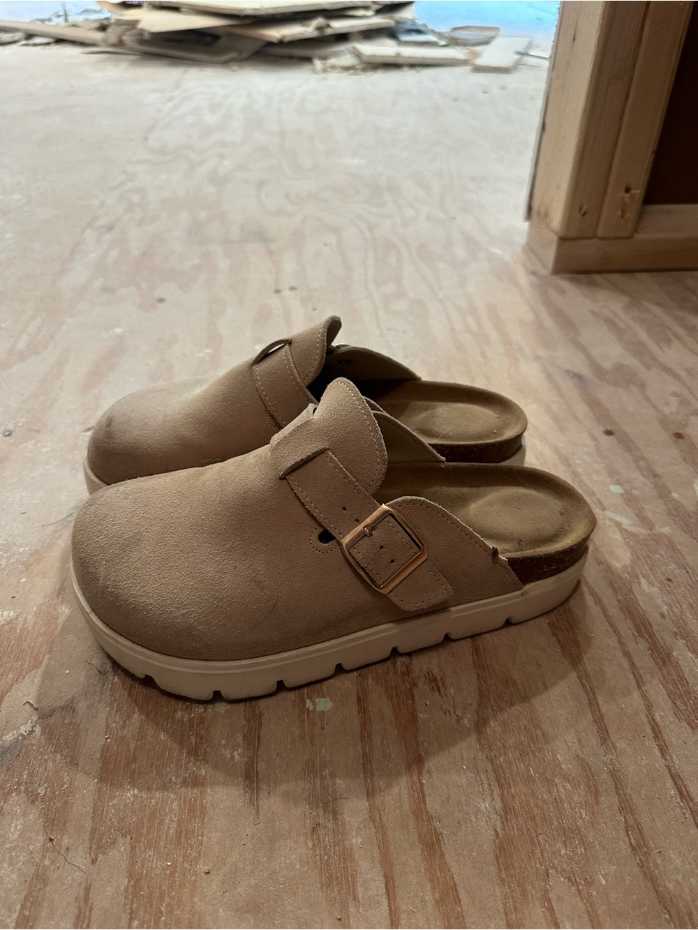 Suede Slip-On Clog in Tan - Picture 4 of 6